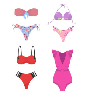 Set of swimwear. Vector illustration.
