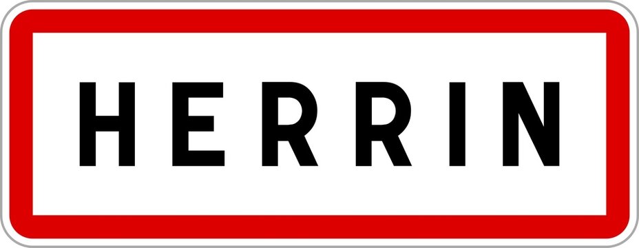 Panneau entr&eacute;e ville agglom&eacute;ration Herrin / Town entrance sign Herrin