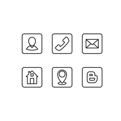 Business cards and resume icons, contact icons, personal icons set