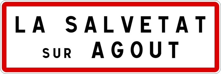 Panneau entrée ville agglomération La Salvetat-sur-Agout / Town entrance sign La Salvetat-sur-Agout