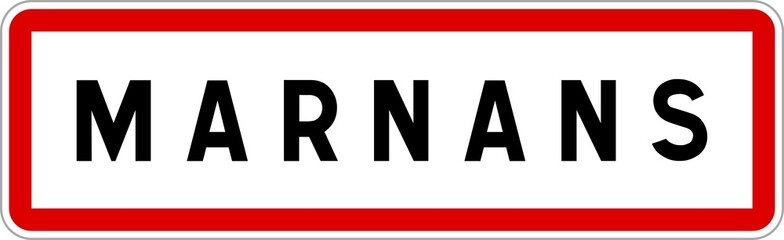 Panneau entrée ville agglomération Marnans / Town entrance sign Marnans