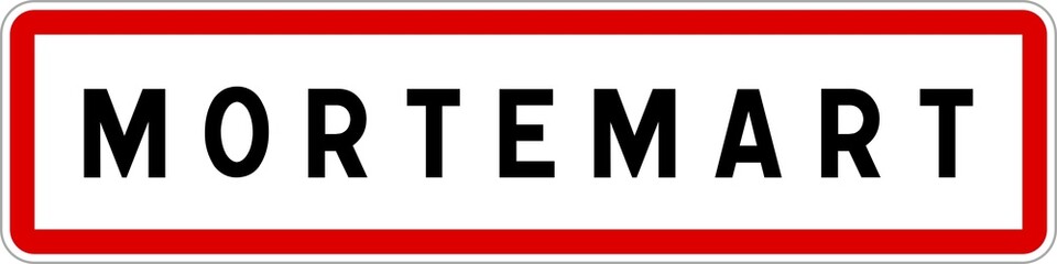 Panneau entrée ville agglomération Mortemart / Town entrance sign Mortemart