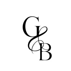 bg, gb, monogram logo. Calligraphic signature icon. Wedding Logo Monogram. modern monogram symbol. Couples logo for wedding