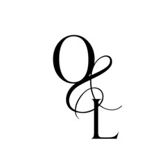 lo, ol, monogram logo. Calligraphic signature icon. Wedding Logo Monogram. modern monogram symbol. Couples logo for wedding