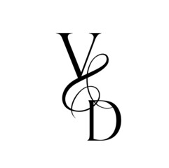 dv, vd, monogram logo. Calligraphic signature icon. Wedding Logo Monogram. modern monogram symbol. Couples logo for wedding