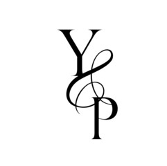 py, yp, monogram logo. Calligraphic signature icon. Wedding Logo Monogram. modern monogram symbol. Couples logo for wedding
