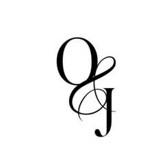 jo, oj, monogram logo. Calligraphic signature icon. Wedding Logo Monogram. modern monogram symbol. Couples logo for wedding