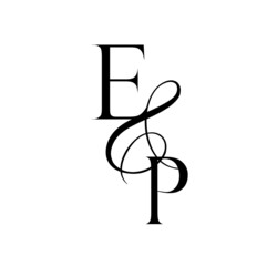 pe, ep, monogram logo. Calligraphic signature icon. Wedding Logo Monogram. modern monogram symbol. Couples logo for wedding