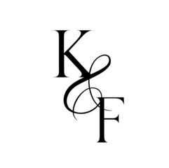 fk, kf, monogram logo. Calligraphic signature icon. Wedding Logo Monogram. modern monogram symbol. Couples logo for wedding