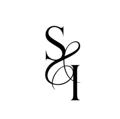 is, si, monogram logo. Calligraphic signature icon. Wedding Logo Monogram. modern monogram symbol. Couples logo for wedding