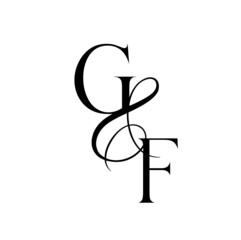 fg, gf, monogram logo. Calligraphic signature icon. Wedding Logo Monogram. modern monogram symbol. Couples logo for wedding