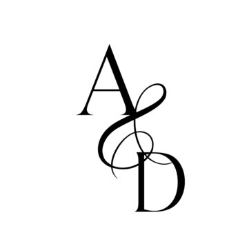 da, ad, monogram logo. Calligraphic signature icon. Wedding Logo Monogram. modern monogram symbol. Couples logo for wedding