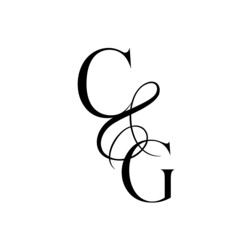 gc, cg, monogram logo. Calligraphic signature icon. Wedding Logo Monogram. modern monogram symbol. Couples logo for wedding