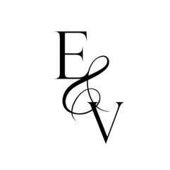 ve, ev, monogram logo. Calligraphic signature icon. Wedding Logo Monogram. modern monogram symbol. Couples logo for wedding