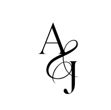 ja, aj, monogram logo. Calligraphic signature icon. Wedding Logo Monogram. modern monogram symbol. Couples logo for wedding