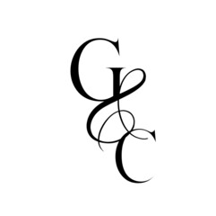 cg, gc, monogram logo. Calligraphic signature icon. Wedding Logo Monogram. modern monogram symbol. Couples logo for wedding