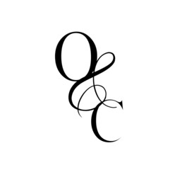 co, oc, monogram logo. Calligraphic signature icon. Wedding Logo Monogram. modern monogram symbol. Couples logo for wedding