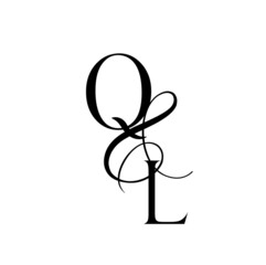 lq, ql, monogram logo. Calligraphic signature icon. Wedding Logo Monogram. modern monogram symbol. Couples logo for wedding