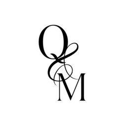 mq, qm, monogram logo. Calligraphic signature icon. Wedding Logo Monogram. modern monogram symbol. Couples logo for wedding