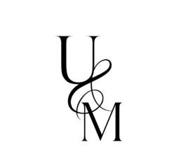 mu, um, monogram logo. Calligraphic signature icon. Wedding Logo Monogram. modern monogram symbol. Couples logo for wedding