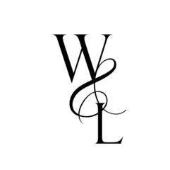 lw, wl, monogram logo. Calligraphic signature icon. Wedding Logo Monogram. modern monogram symbol. Couples logo for wedding