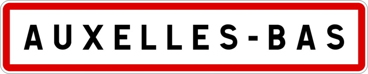 Obraz premium Panneau entrée ville agglomération Auxelles-Bas / Town entrance sign Auxelles-Bas