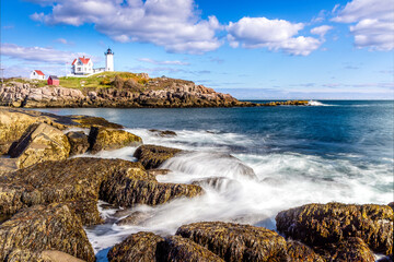 The Nubble Point lighthouse on Cape Neddick, Maine - 504214466