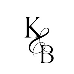 bk, kb, monogram logo. Calligraphic signature icon. Wedding Logo Monogram. modern monogram symbol. Couples logo for wedding