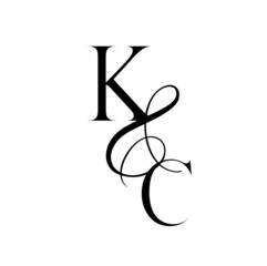 ck, kc, monogram logo. Calligraphic signature icon. Wedding Logo Monogram. modern monogram symbol. Couples logo for wedding