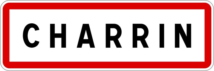 Panneau entrée ville agglomération Charrin / Town entrance sign Charrin