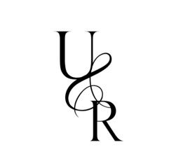 ru, ur, monogram logo. Calligraphic signature icon. Wedding Logo Monogram. modern monogram symbol. Couples logo for wedding