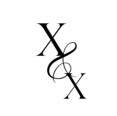 xx, xx, monogram logo. Calligraphic signature icon. Wedding Logo Monogram. modern monogram symbol. Couples logo for wedding