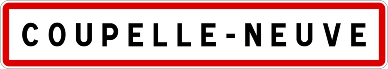 Panneau entrée ville agglomération Coupelle-Neuve / Town entrance sign Coupelle-Neuve