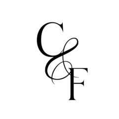 fc, cf, monogram logo. Calligraphic signature icon. Wedding Logo Monogram. modern monogram symbol. Couples logo for wedding
