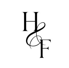 fh, hf, monogram logo. Calligraphic signature icon. Wedding Logo Monogram. modern monogram symbol. Couples logo for wedding