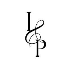 pi, ip, monogram logo. Calligraphic signature icon. Wedding Logo Monogram. modern monogram symbol. Couples logo for wedding