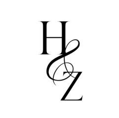 zh, hz, monogram logo. Calligraphic signature icon. Wedding Logo Monogram. modern monogram symbol. Couples logo for wedding