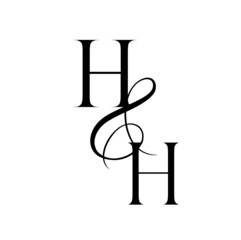 hh, hh, monogram logo. Calligraphic signature icon. Wedding Logo Monogram. modern monogram symbol. Couples logo for wedding