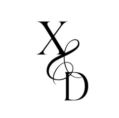dx, xd, monogram logo. Calligraphic signature icon. Wedding Logo Monogram. modern monogram symbol. Couples logo for wedding