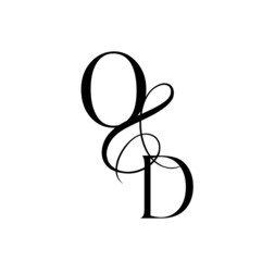 do, od, monogram logo. Calligraphic signature icon. Wedding Logo Monogram. modern monogram symbol. Couples logo for wedding
