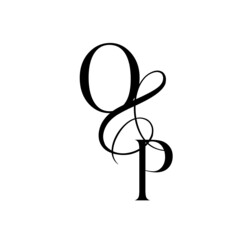 po, op, monogram logo. Calligraphic signature icon. Wedding Logo Monogram. modern monogram symbol. Couples logo for wedding