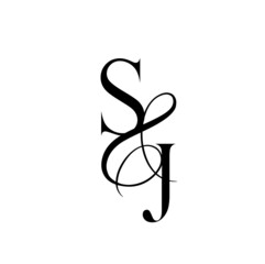 js, sj, monogram logo. Calligraphic signature icon. Wedding Logo Monogram. modern monogram symbol. Couples logo for wedding