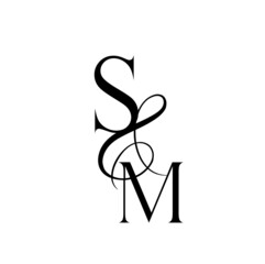 ms, sm, monogram logo. Calligraphic signature icon. Wedding Logo Monogram. modern monogram symbol. Couples logo for wedding