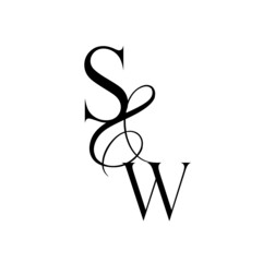 ws, sw, monogram logo. Calligraphic signature icon. Wedding Logo Monogram. modern monogram symbol. Couples logo for wedding