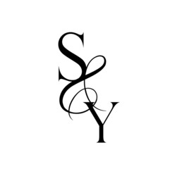 ys, sy, monogram logo. Calligraphic signature icon. Wedding Logo Monogram. modern monogram symbol. Couples logo for wedding