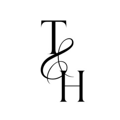 ht, th, monogram logo. Calligraphic signature icon. Wedding Logo Monogram. modern monogram symbol. Couples logo for wedding