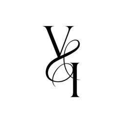 iv, vi, monogram logo. Calligraphic signature icon. Wedding Logo Monogram. modern monogram symbol. Couples logo for wedding