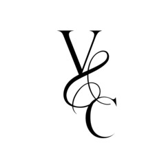 cv, vc, monogram logo. Calligraphic signature icon. Wedding Logo Monogram. modern monogram symbol. Couples logo for wedding