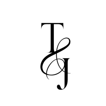 jt, tj, monogram logo. Calligraphic signature icon. Wedding Logo Monogram. modern monogram symbol. Couples logo for wedding