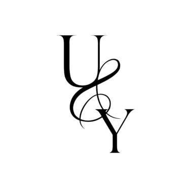 yu, uy, monogram logo. Calligraphic signature icon. Wedding Logo Monogram. modern monogram symbol. Couples logo for wedding